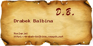 Drabek Balbina névjegykártya